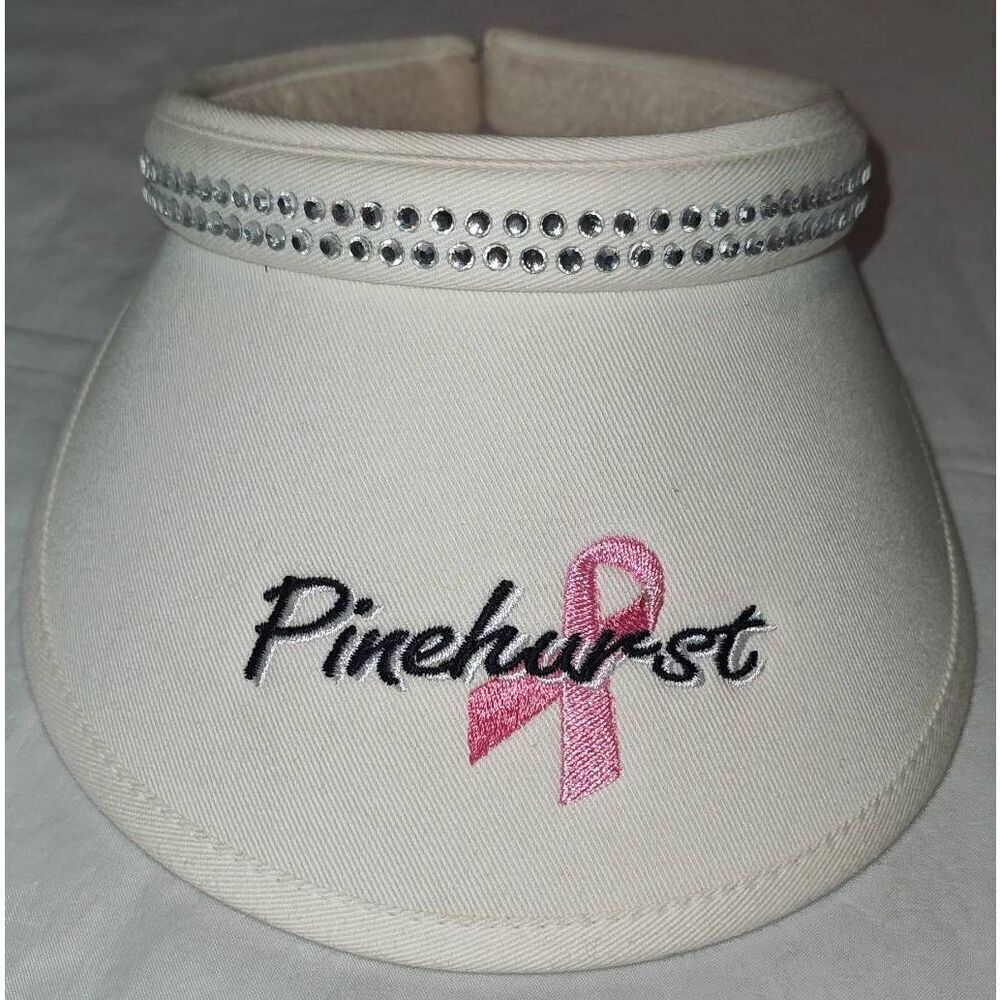 Pinehurst Breast Cancer Awareness Kate Lord Ahead Ladies Crystal Cream Visor Gol